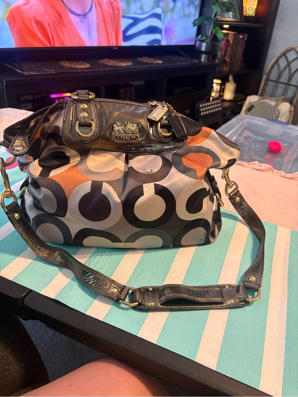 Coach Madison Graphic Op Art Sabrina Shoulder Bag